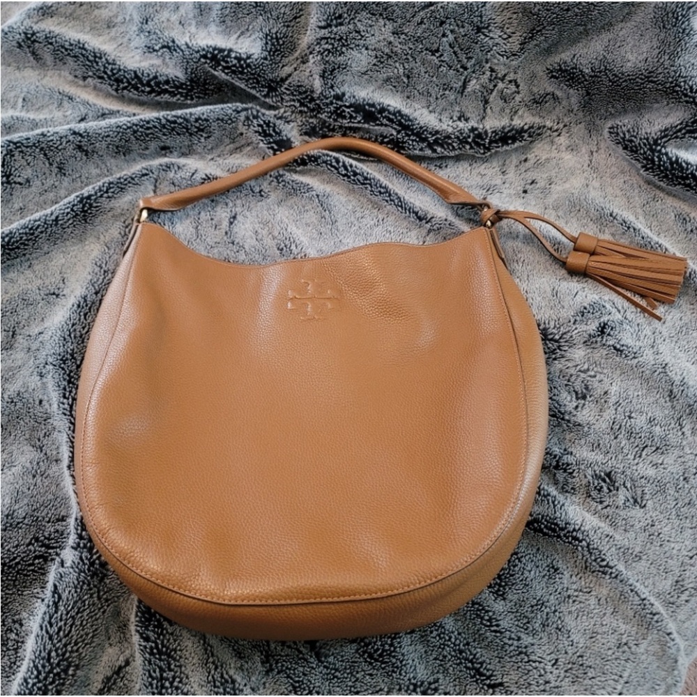 Tory Burch Thea Tan Leather Hobo Bag
